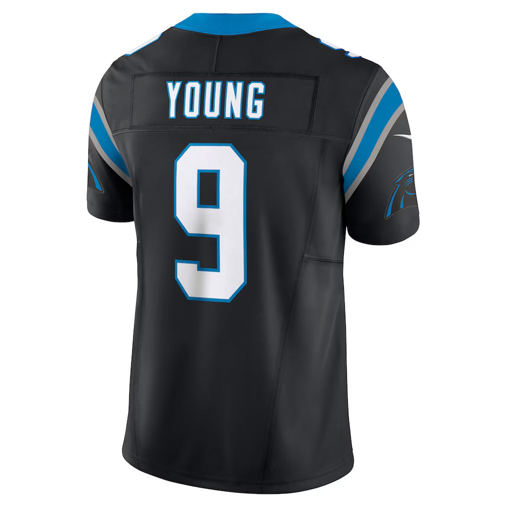 Punc C.Panthers #9 Bryce Young Black Vapor F.U.S.E. Limited Stitched Jerseys