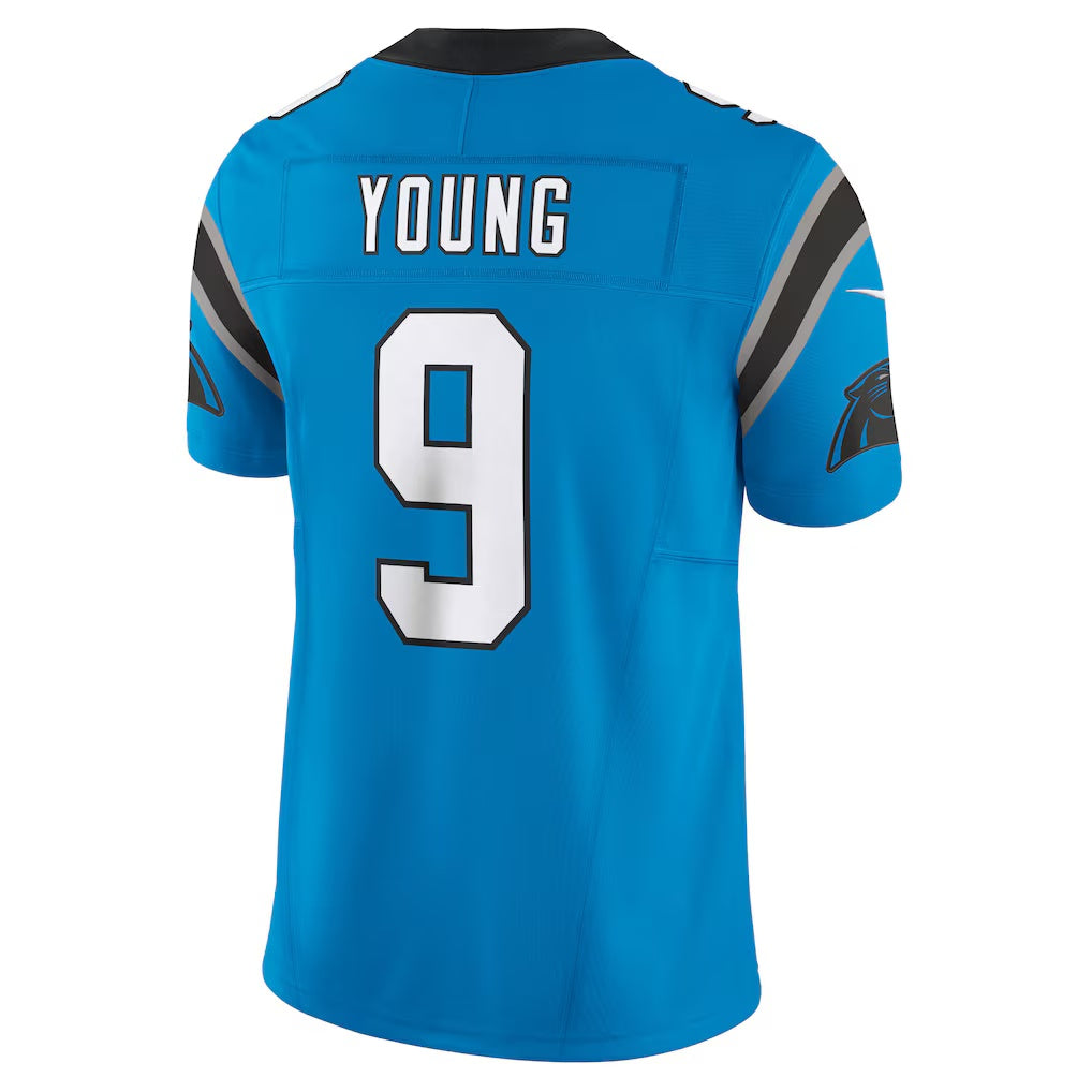 Punc C.Panthers #9 Bryce Young Blue Vapor F.U.S.E. Limited Stitched Jerseys