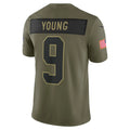 Punc C.Panthers #9 Bryce Young Olive 2025 Salute to Service Limited Stitched Jerseys