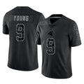 Punc C.Panthers #9 Bryce Young Player Black Limited Reflective Game Stitched Jerseys