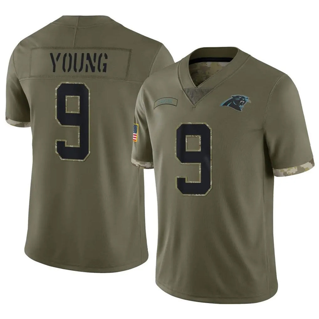Punc C.Panthers #9 Bryce Young Player Olive Salute To Service Limited Stitched Jerseys