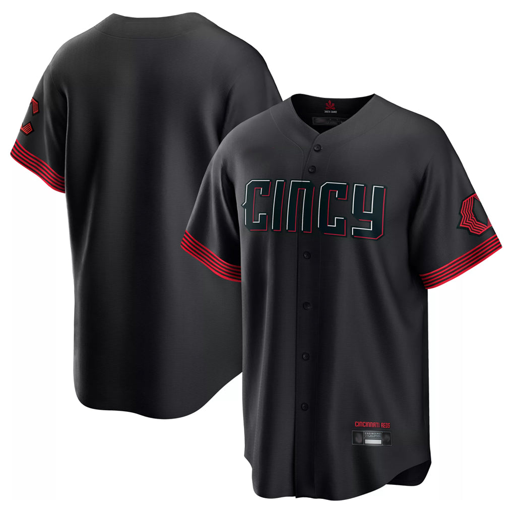 Punc C.Reds Black City Connect Home Game Blank Player Stitched Jerseys