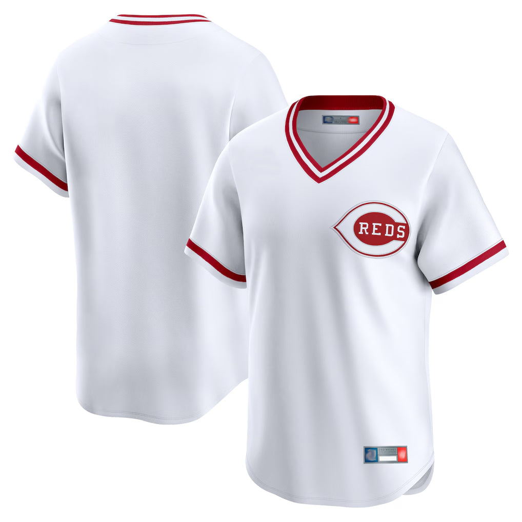 Punc C.Reds White Cooperstown Collection Limited T-shirt Home Blank Player Stitched Jerseys