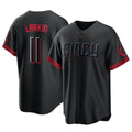 Punc C.Reds #11 Barry Larkin Player Black City Connect Home Game Stitched Jerseys
