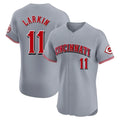 Punc C.Reds #11 Barry Larkin Player Gray Limited Elite Home Stitched Jerseys