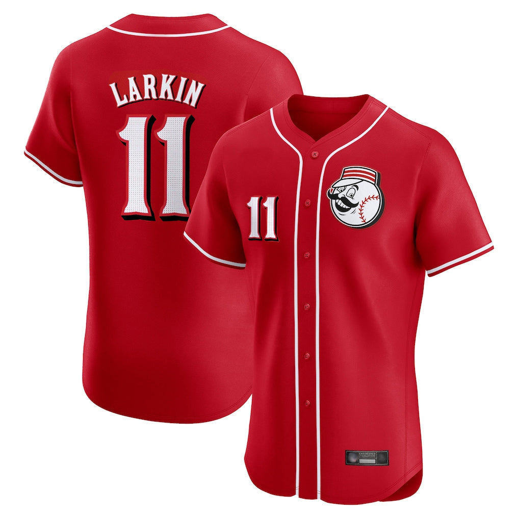 Punc C.Reds #11 Barry Larkin Player Red Limited Elite Home Game Stitched Jerseys