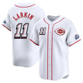 Punc C.Reds #11 Barry Larkin Player White Speedway Classic Home Limited Stitched Jerseys