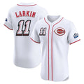 Punc C.Reds #11 Barry Larkin Player White Speedway Classic Limited Elite Home Stitched Jerseys