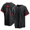 Punc C.Reds #14 Pete Rose Player Black City Connect Home Game Stitched Jerseys