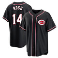 Punc C.Reds #14 Pete Rose Player Black Fashion Out Home Game Stitched Jerseys
