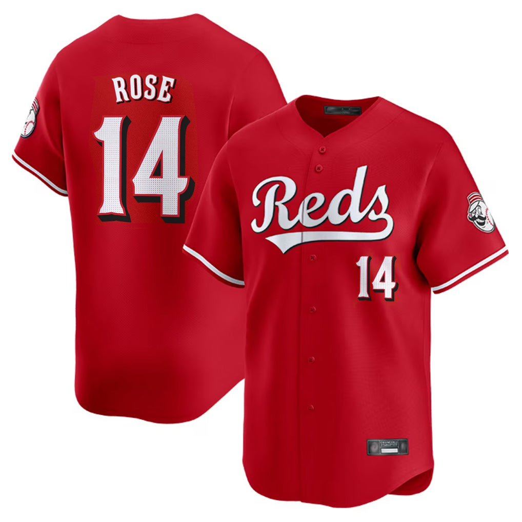 Punc C.Reds #14 Pete Rose Player Red Home Limited Stitched Jerseys