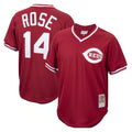 Punc C.Reds #14 Pete Rose Player Red Throwback Cooperstown Collection Limited T-shirt Stitched Jerseys