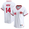 Punc C.Reds #14 Pete Rose Player White Cooperstown Collection Limited T-shirt Home Stitched Jerseys