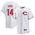 Punc C.Reds #14 Pete Rose Player White Home Game Stitched Jerseys