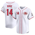 Punc C.Reds #14 Pete Rose Player White Home Limited Stitched Jerseys