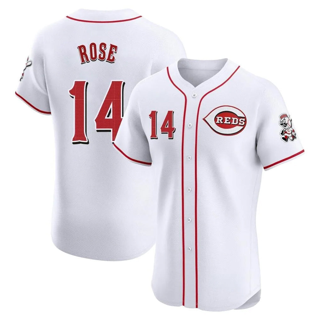 Punc C.Reds #14 Pete Rose Player White Limited Elite Home Stitched Jerseys