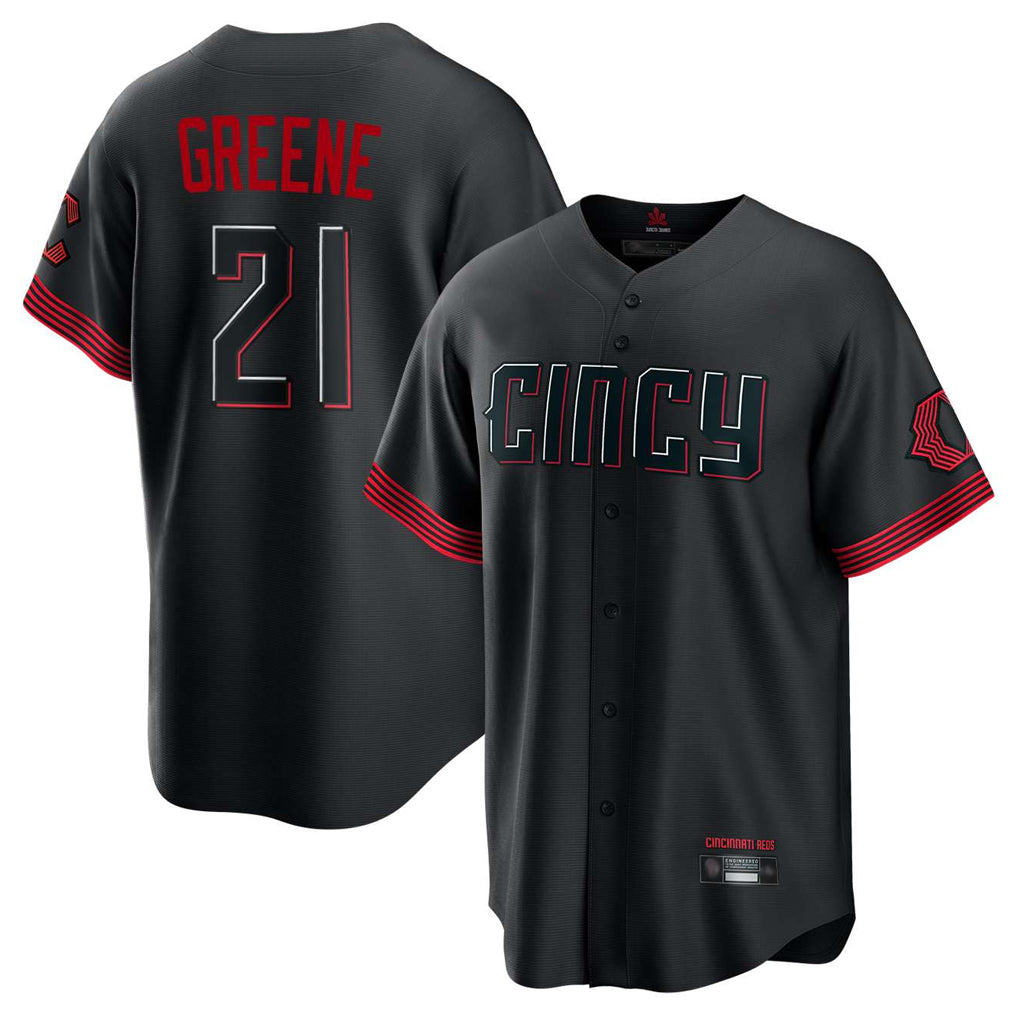Punc C.Reds #21 Hunter Greene Player Black City Connect Home Game Stitched Jerseys