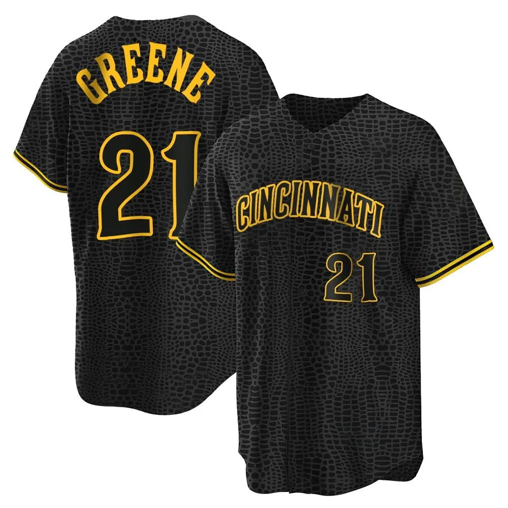 Punc C.Reds #21 Hunter Greene Player Black Snake Skin City Home Stitched Jerseys