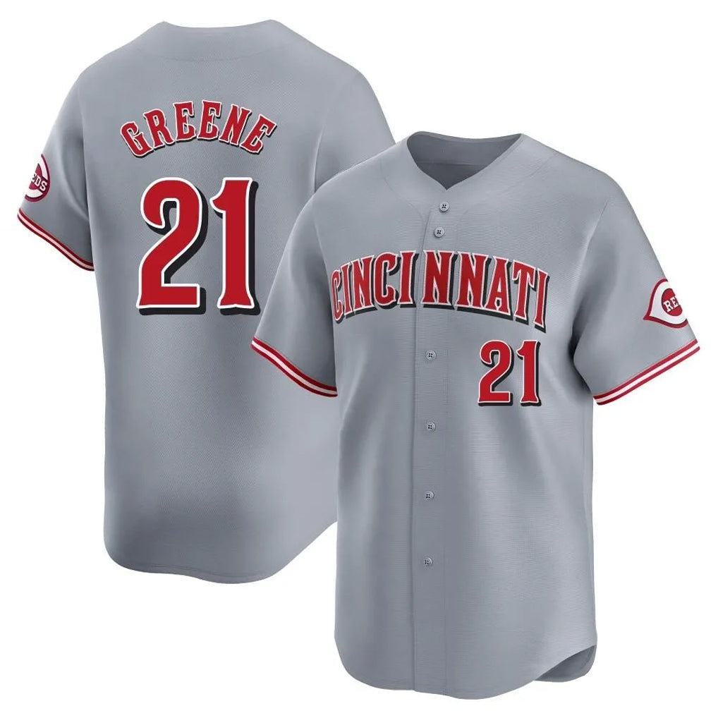 Punc C.Reds #21 Hunter Greene Player Gray Home Limited Stitched Jerseys