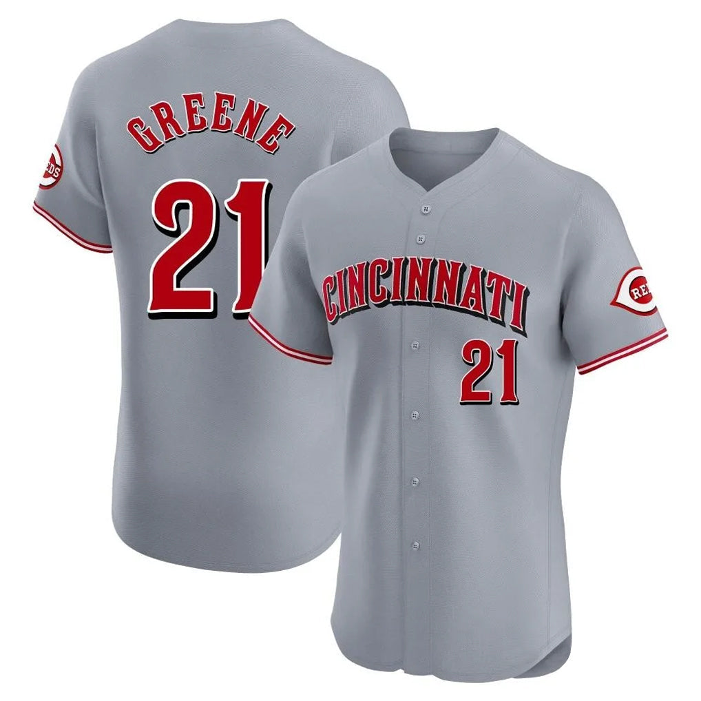 Punc C.Reds #21 Hunter Greene Player Gray Limited Elite Home Stitched Jerseys