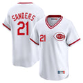Punc C.Reds #21 Hunter Greene Player White Cooperstown Collection Limited T-shirt Home Stitched Jerseys