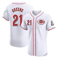Punc C.Reds #21 Hunter Greene Player White Limited Elite Home Stitched Jerseys