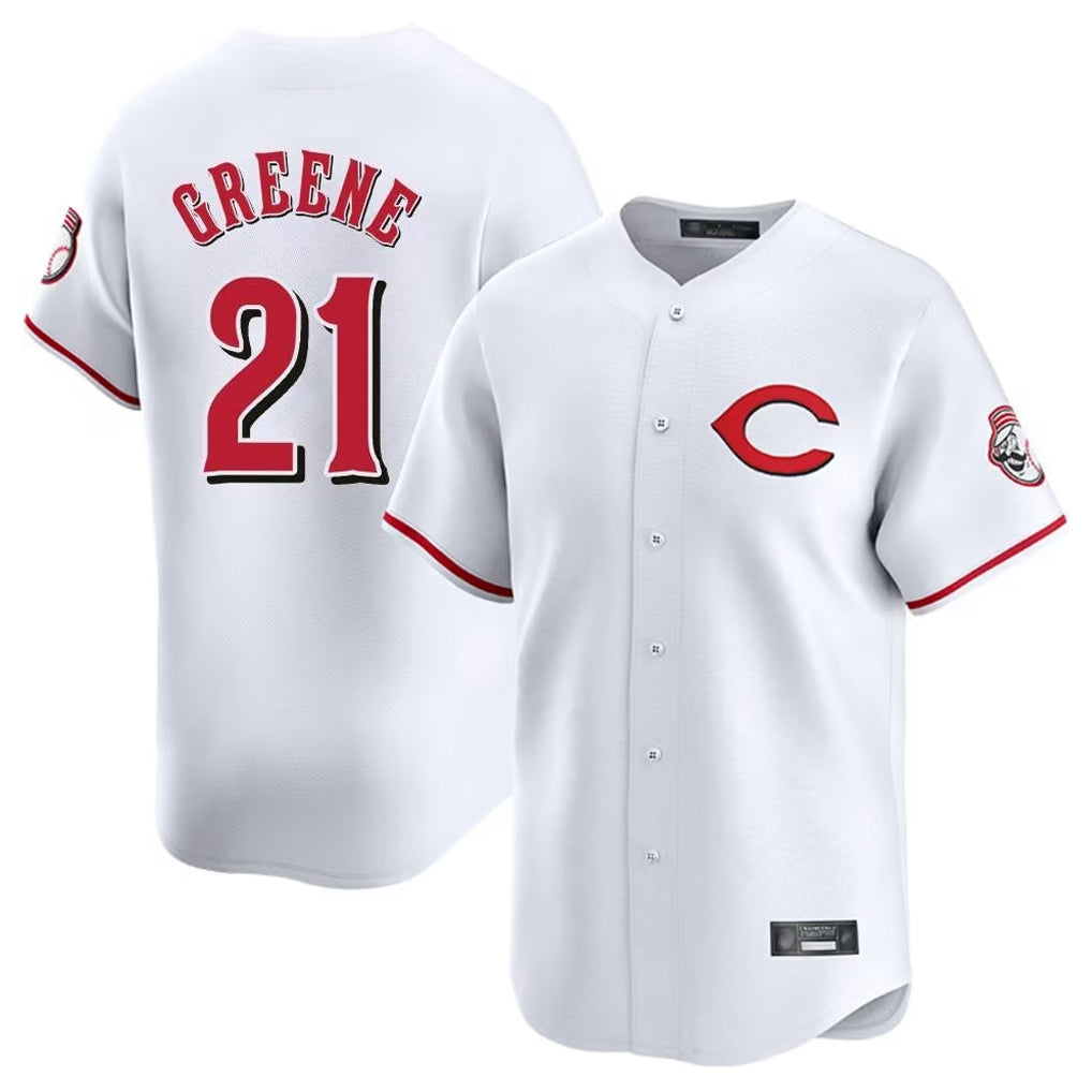 Punc C.Reds #21 Hunter Greene Player White Limited Home Stitched Jerseys