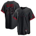 Punc C.Reds #28 Eugenio Su¨¢rez Player Black City Connect Home Game Stitched Jerseys
