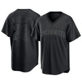 Punc C.Reds #28 Eugenio Su¨¢rez Player Black T-shirt Game Home Stitched Jerseys