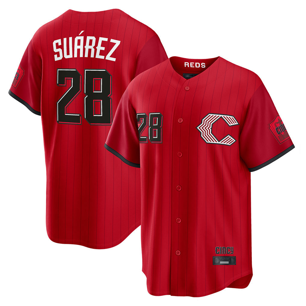 Punc C.Reds #28 Eugenio Su¨¢rez Player Red 2026 City Connect Home Game Stitched Jerseys