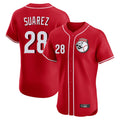 Punc C.Reds #28 Eugenio Su¨¢rez Player Red Limited Elite Home Game Stitched Jerseys