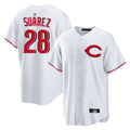 Punc C.Reds #28 Eugenio Su¨¢rez Player White Home Game Stitched Jerseys