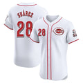 Punc C.Reds #28 Eugenio Su¨¢rez Player White Limited Elite Home Stitched Jerseys