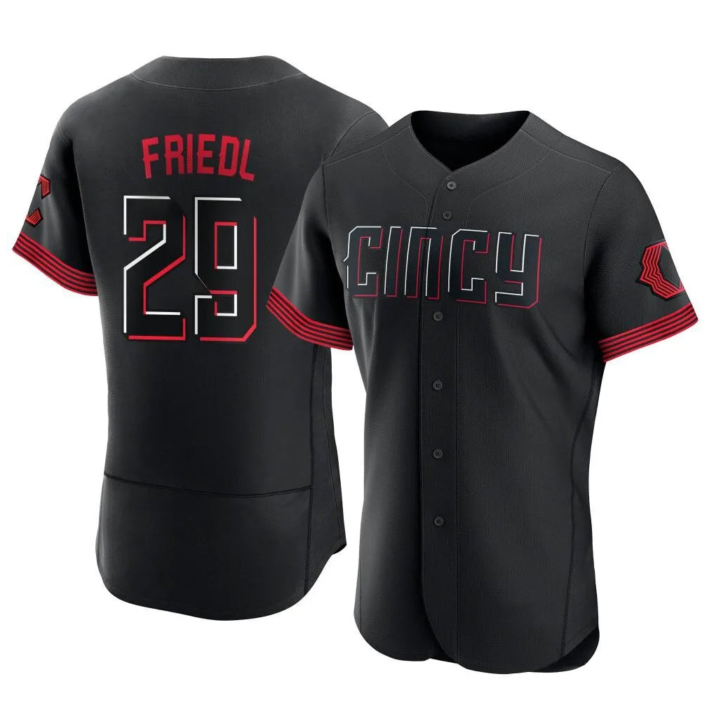 Punc C.Reds #29 TJ Friedl Player Black City Connect Limited Elite Home Stitched Jerseys