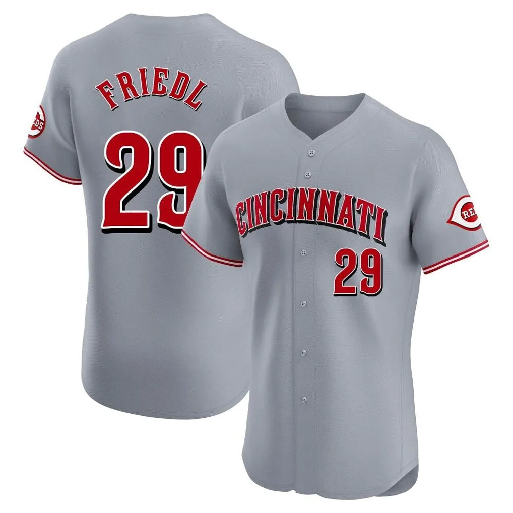Punc C.Reds #29 TJ Friedl Player Gray Limited Elite Home Stitched Jerseys