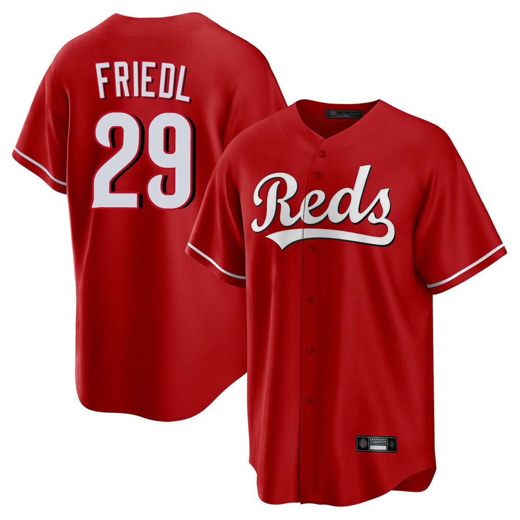 Punc C.Reds #29 TJ Friedl Player Red Home Game Stitched Jerseys