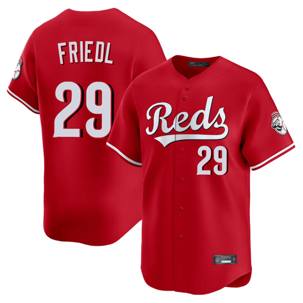 Punc C.Reds #29 TJ Friedl Player Red Home Limited Stitched Jerseys