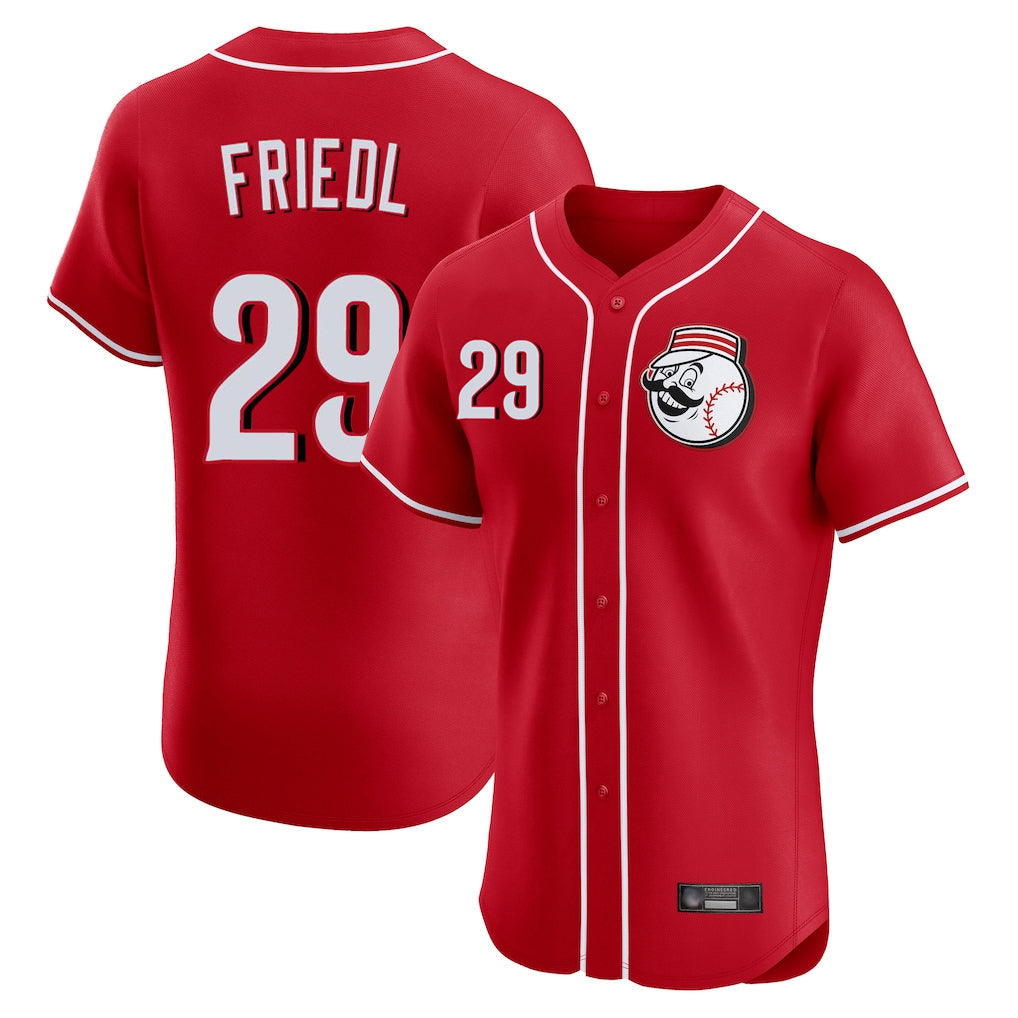 Punc C.Reds #29 TJ Friedl Player Red Limited Elite Home Game Stitched Jerseys