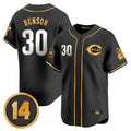 Punc C.Reds #30 Ken Griffey Player Black-Gold Vapor Premier Limited Home Stitched Jerseys