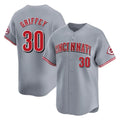Punc C.Reds #30 Ken Griffey Player Gray Home Limited Stitched Jerseys