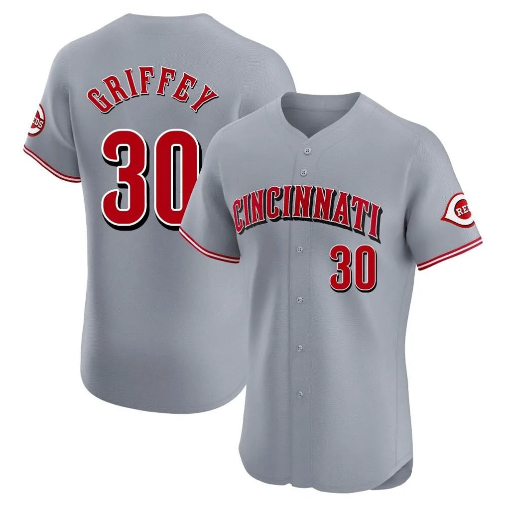 Punc C.Reds #30 Ken Griffey Player Gray Limited Elite Home Stitched Jerseys