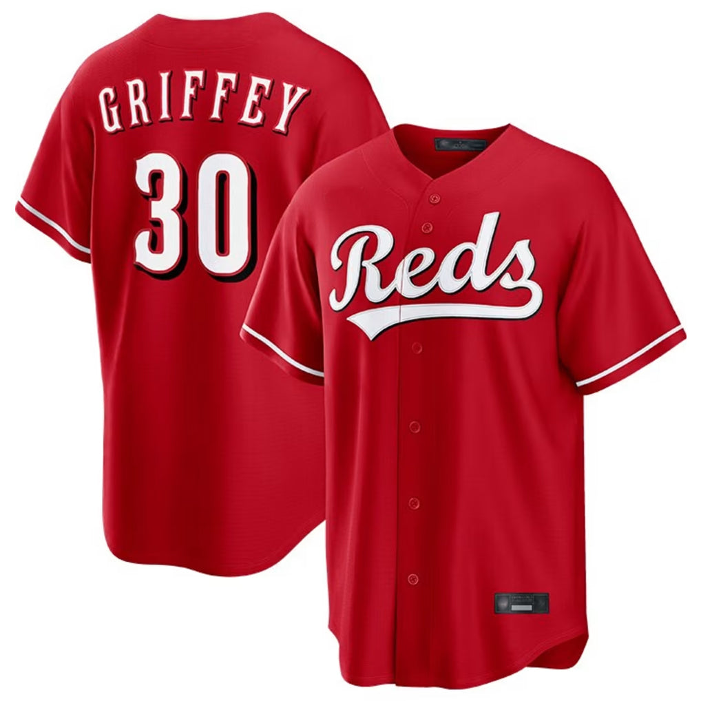 Punc C.Reds #30 Ken Griffey Player Red Home Game Stitched Jerseys
