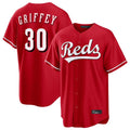 Punc C.Reds #30 Ken Griffey Player Red Home Game Stitched Jerseys
