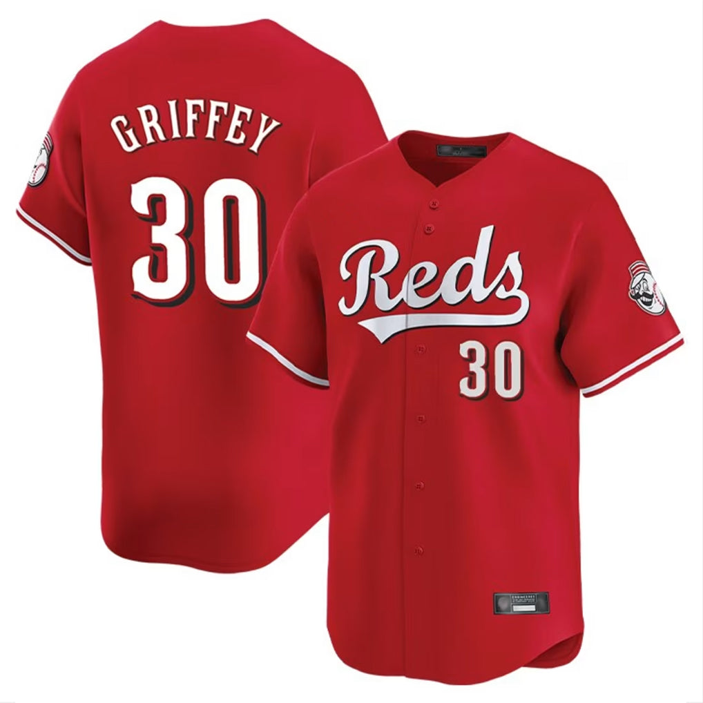 Punc C.Reds #30 Ken Griffey Player Red Home Limited Stitched Jerseys