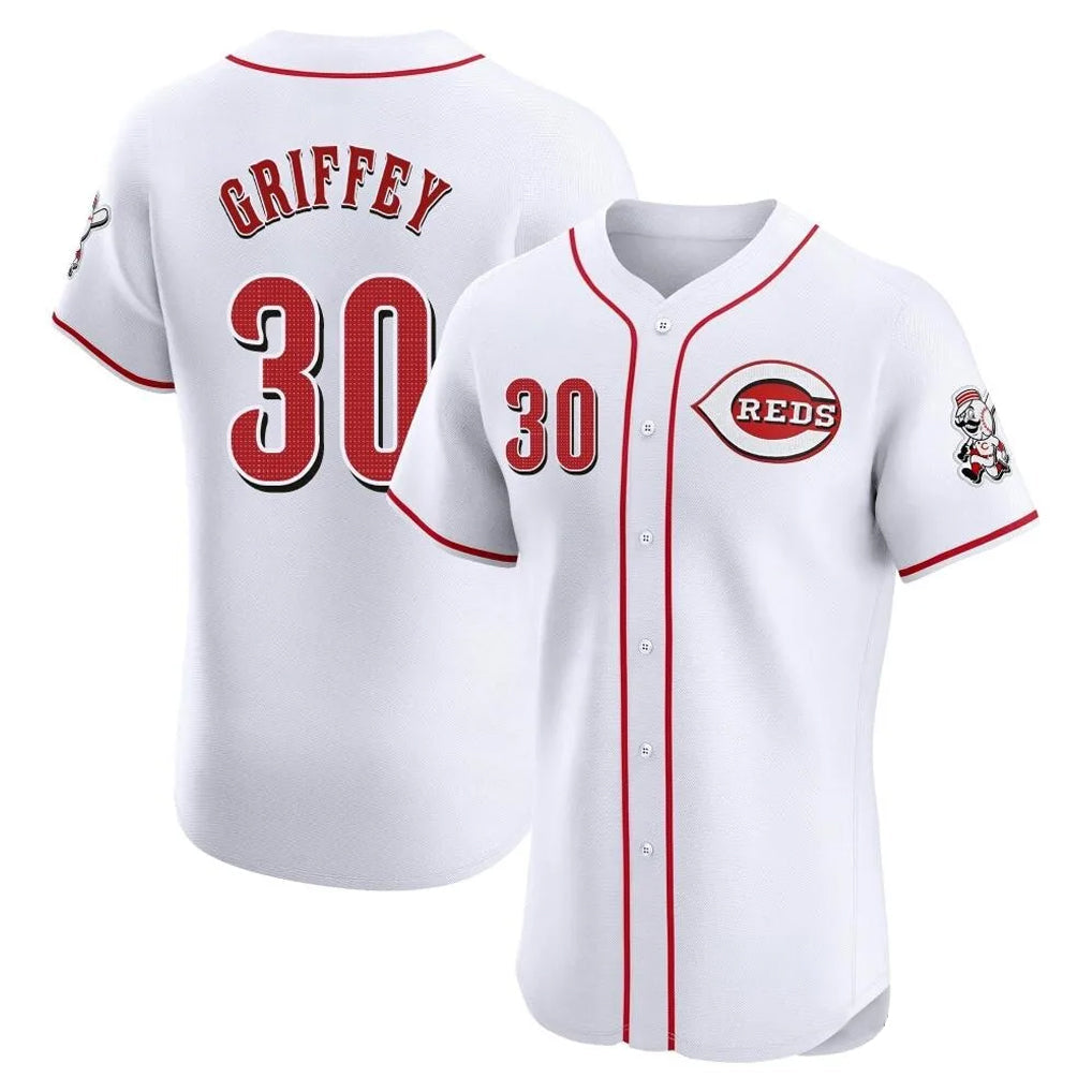 Punc C.Reds #30 Ken Griffey Player White Limited Elite Home Stitched Jerseys