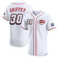 Punc C.Reds #30 Ken Griffey Player White Speedway Classic Limited Elite Home Stitched Jerseys