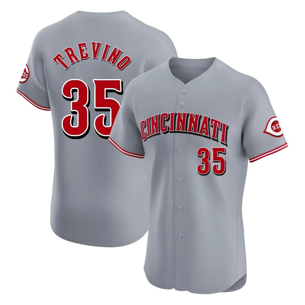 Punc C.Reds #35 Jose Trevino Player Gray Limited Elite Home Stitched Jerseys