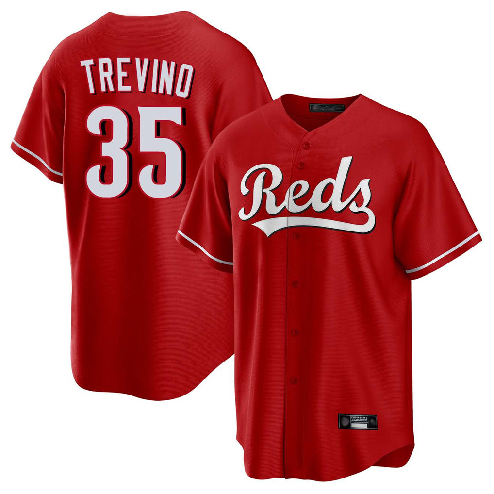 Punc C.Reds #35 Jose Trevino Player Red Home Game Stitched Jerseys