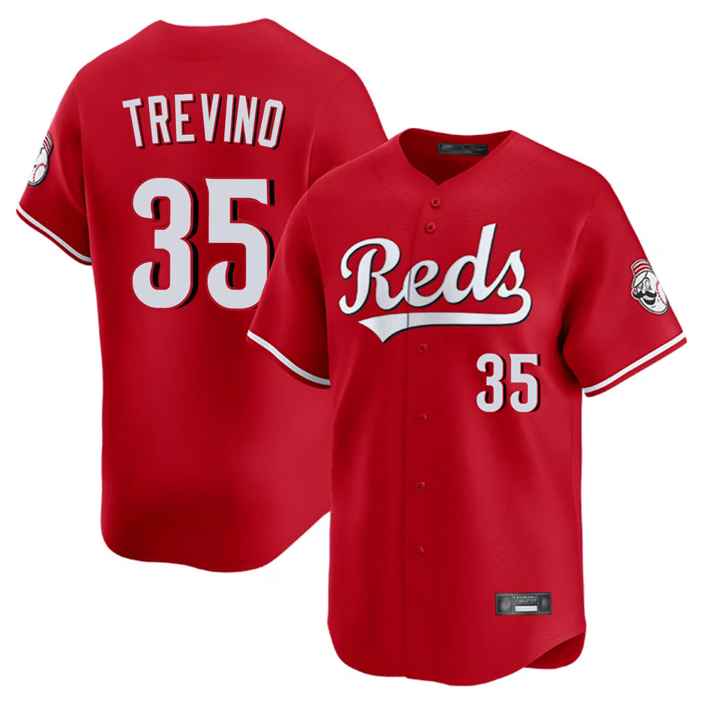 Punc C.Reds #35 Jose Trevino Player Red Home Limited Stitched Jerseys