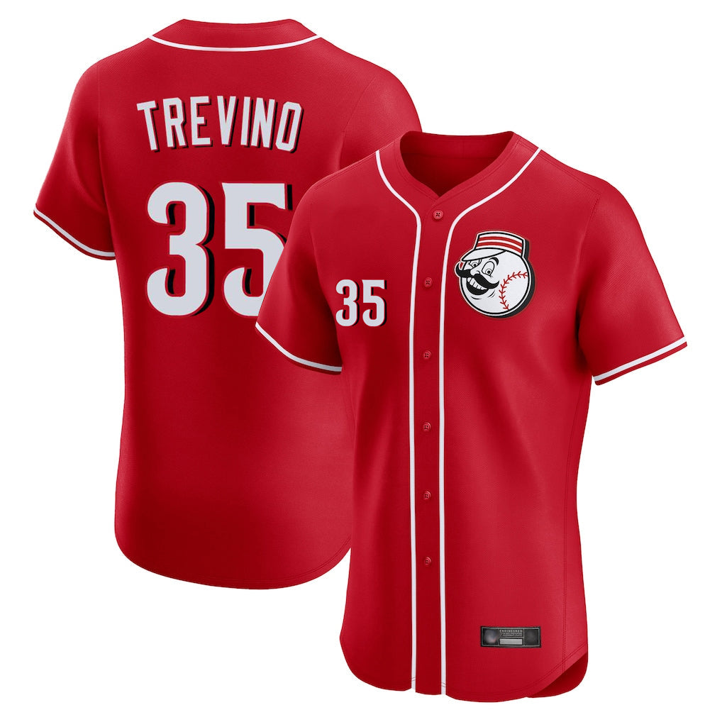 Punc C.Reds #35 Jose Trevino Player Red Limited Elite Home Game Stitched Jerseys